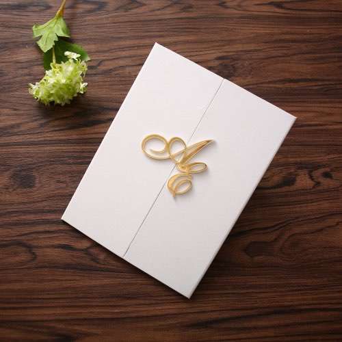 White Wedding Invitation Card With Hard Cover Beautiful Invitation Card With Envelope